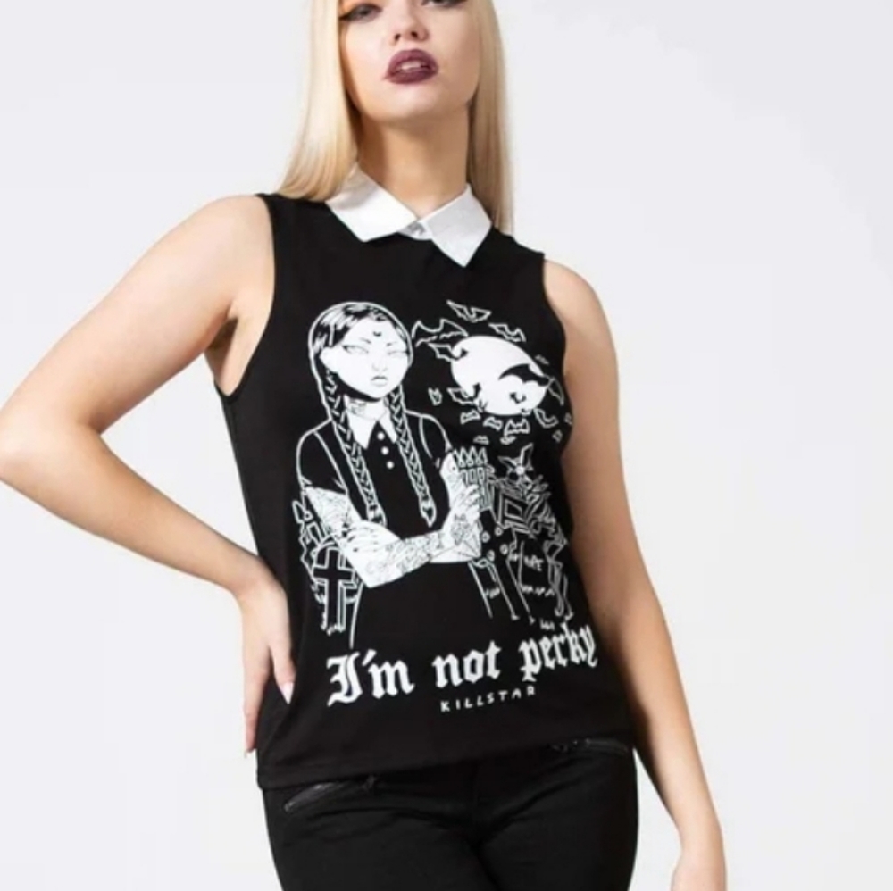 XXL killstar Wednesday Adam's, I'm not perky school shirt. Goth. NWT